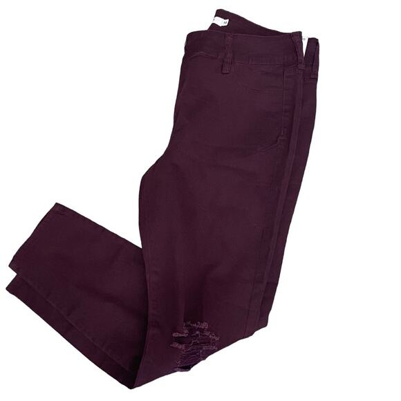 Cello  Madison Distressed High Rise Stretch Skinny Jeans Plum NEW Size 18 - Picture 8 of 8
